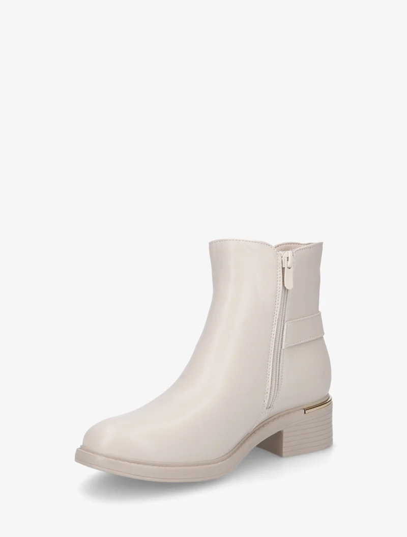 Bottines élastiquées à boucle - Beige