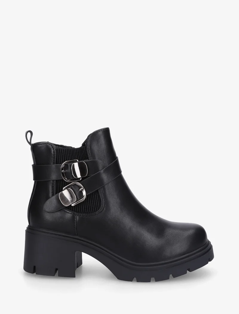 Bottines élastiquées à double boucles - Noir