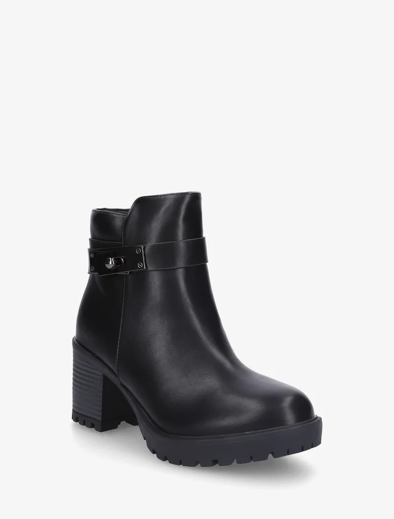 Bottines en simili à boucle décorative - Noir