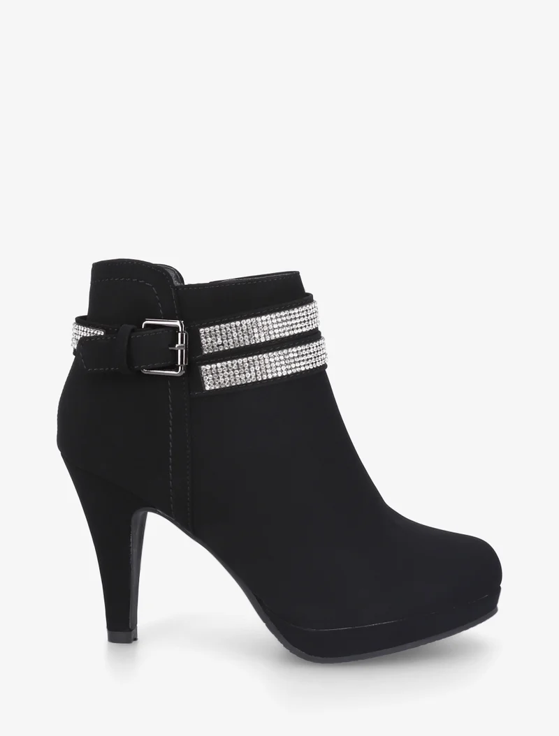 Low boots à intérieur imprimé léopard - Noir