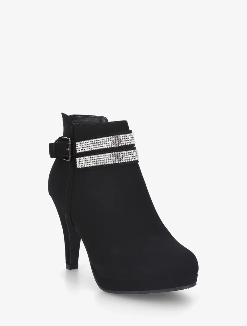 Low boots à intérieur imprimé léopard - Noir