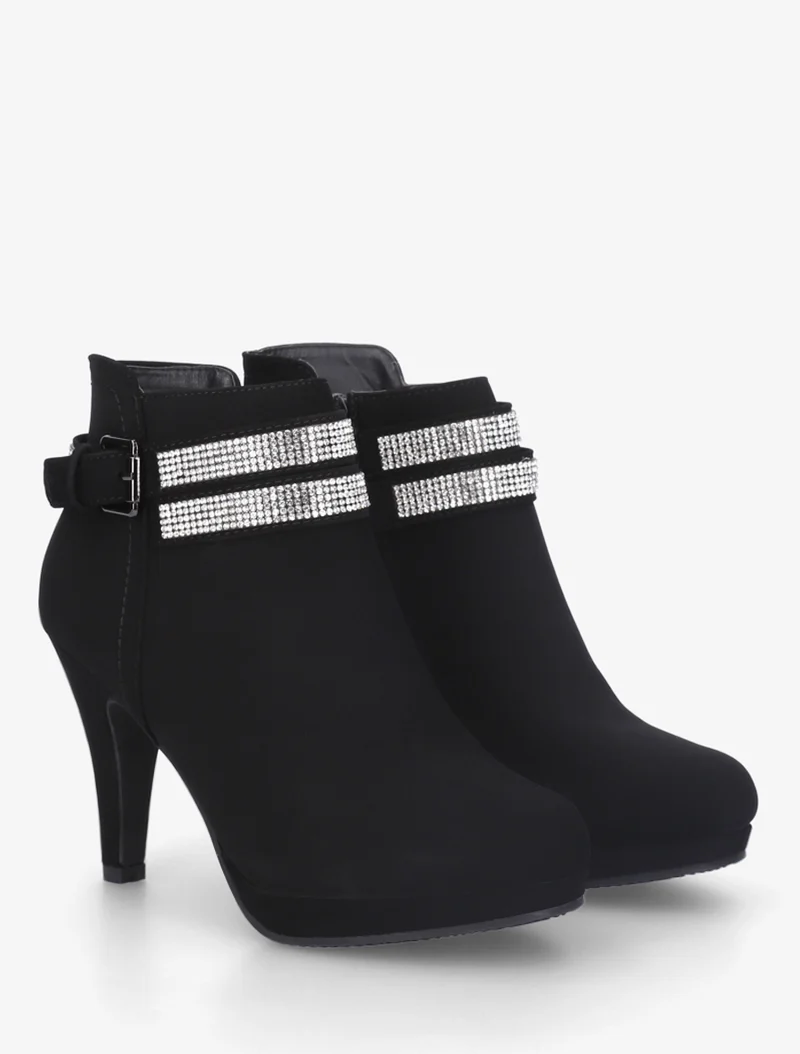 Low boots à intérieur imprimé léopard - Noir