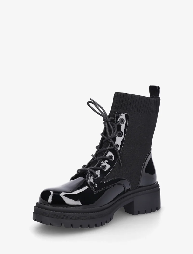 Bottines chaussettes et vernies - Noir