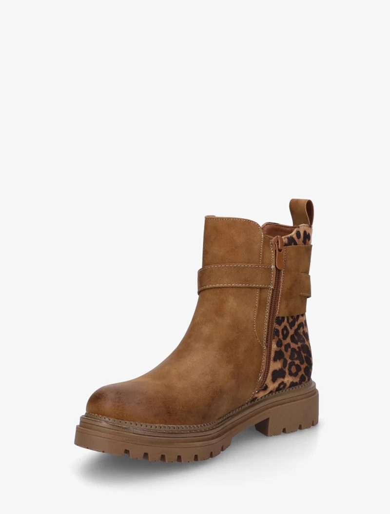 Bottines élastiquées à sangle - Camel