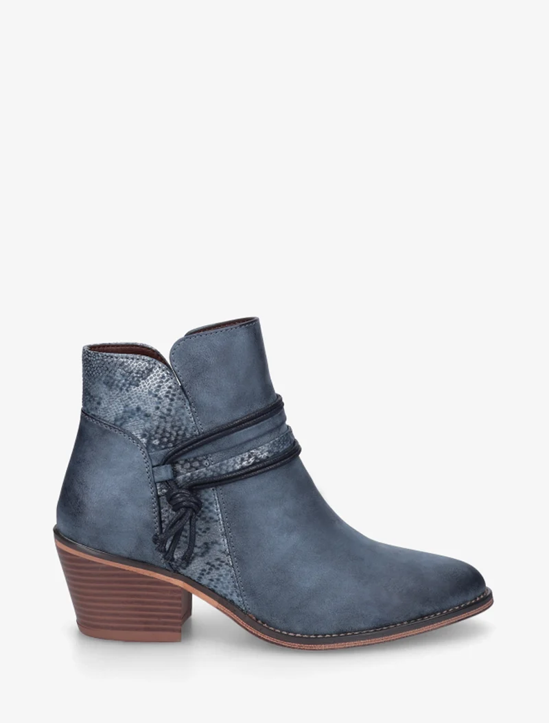 Bottines à talon et imprimé python - Bleu
