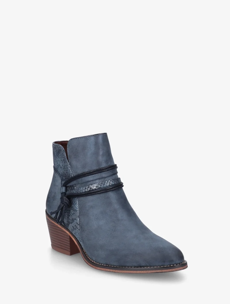 Bottines à talon et imprimé python - Bleu
