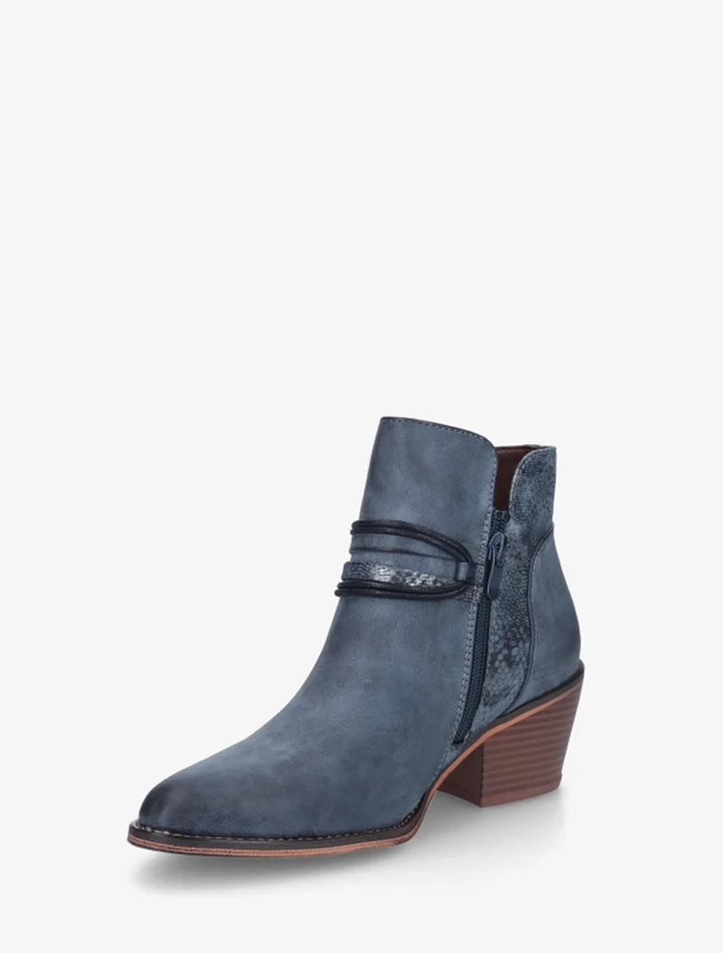 Bottines à talon et imprimé python - Bleu