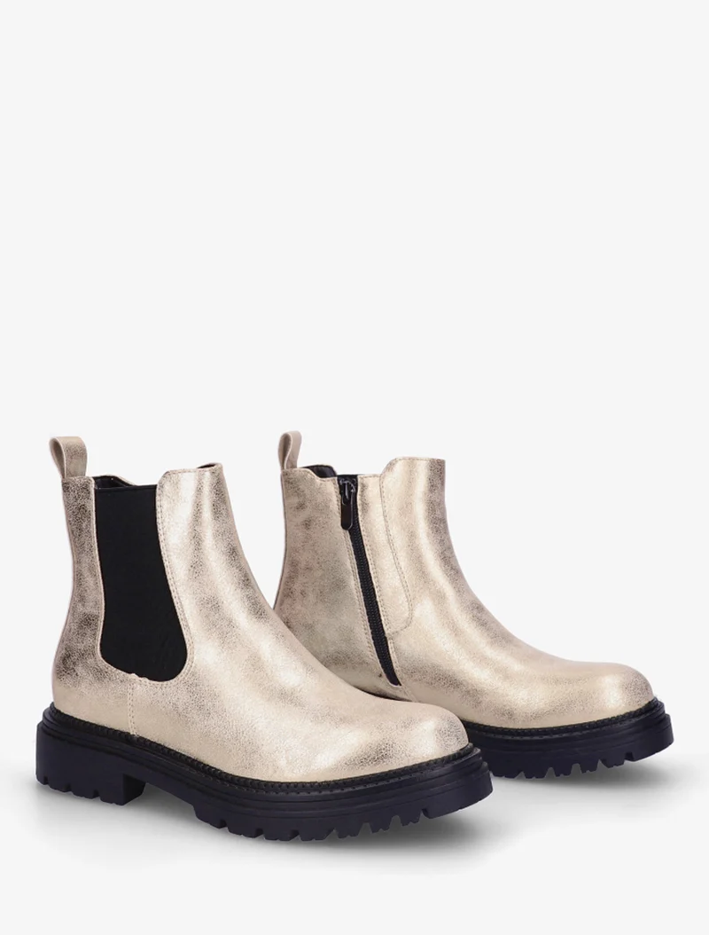 Bottines style chelsea en simili - Or