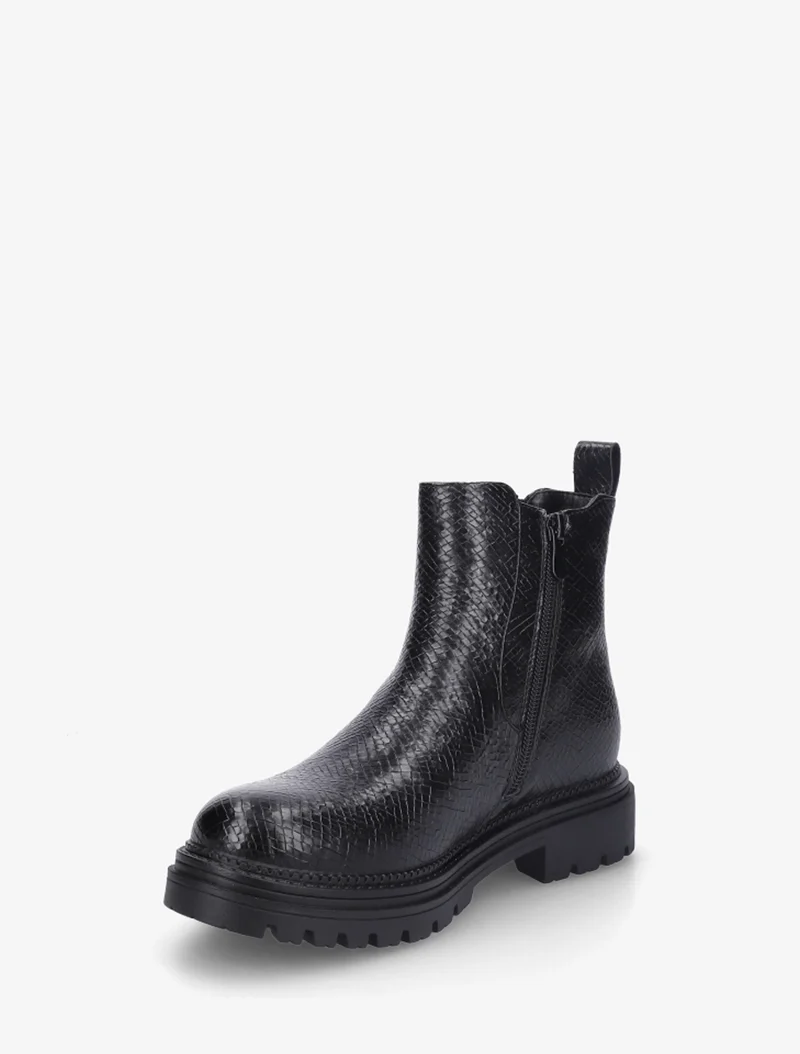 Bottines imprimées style chelsea en simili - Noir