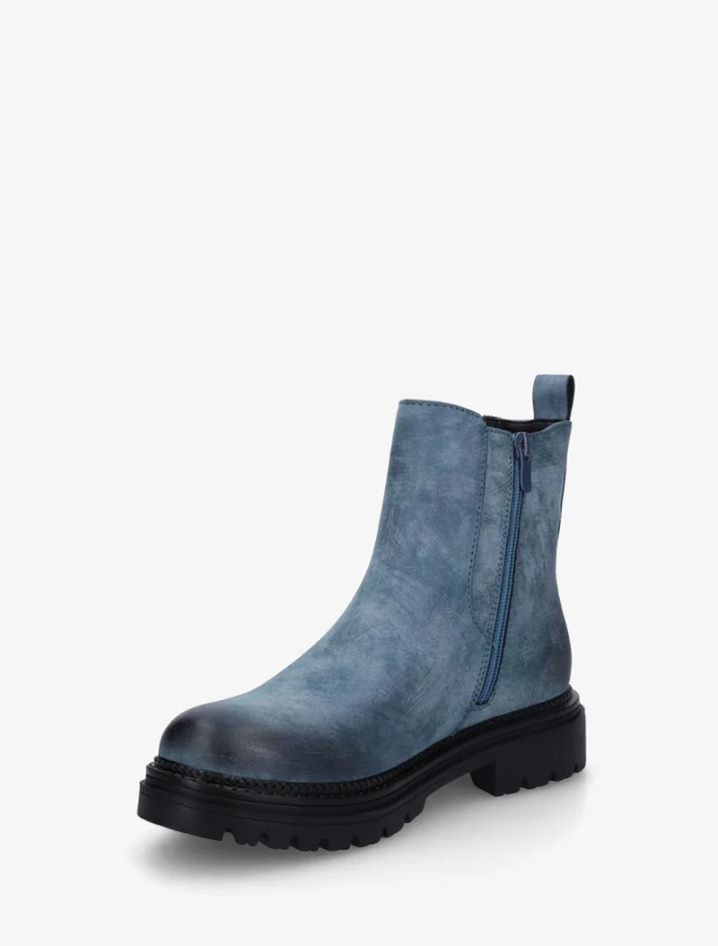 Chelsea à détail pailleté et imprimé croco - Bleu