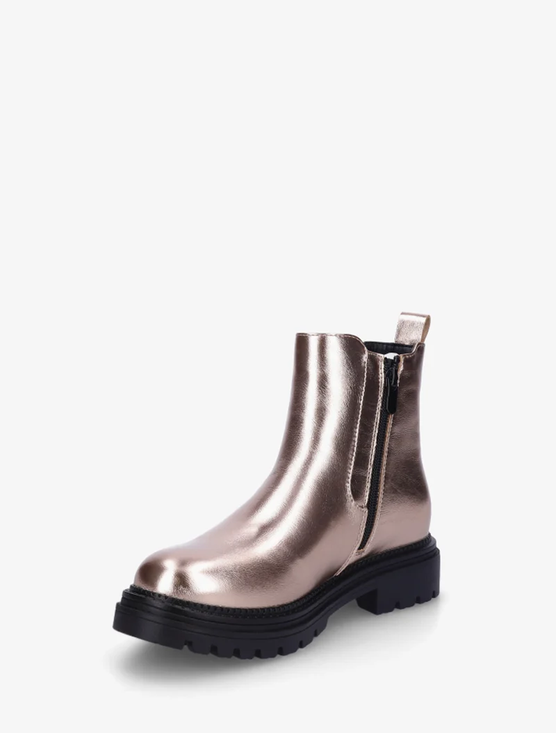 Bottines style chelsea en simili - Champagne