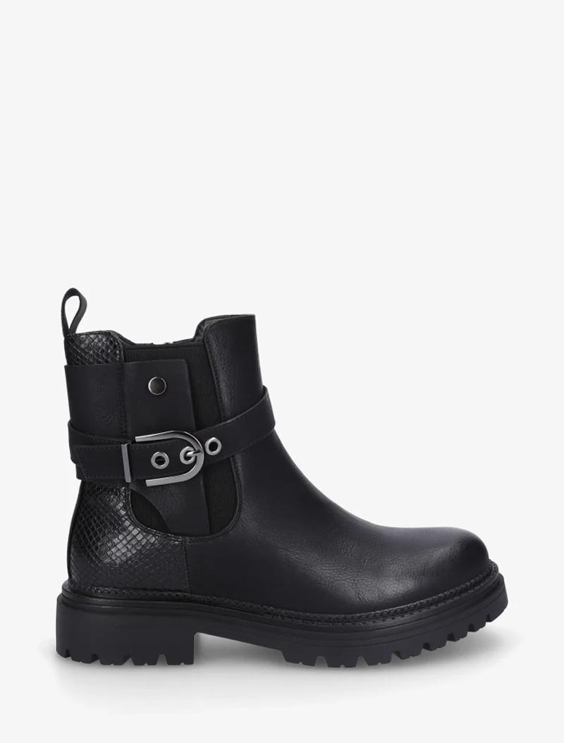 Bottines élastiquées à sangle - Noir