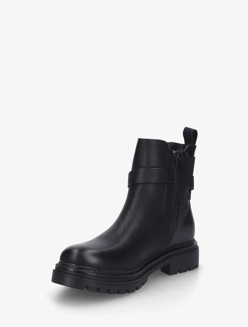 Bottines élastiquées à sangle - Noir