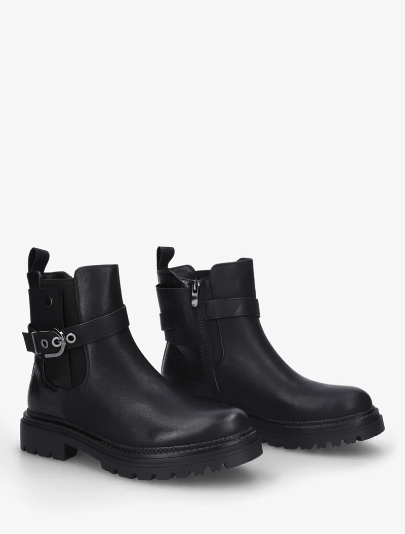 Bottines élastiquées à sangle - Noir
