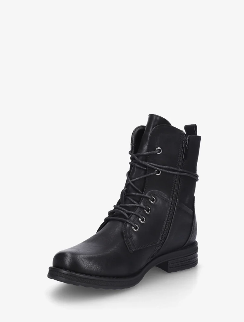 Bottines bi-matière à contrefort imprimé croco - Noir