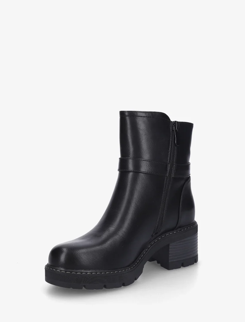 Bottines en simili à détail imprimé vache - Noir