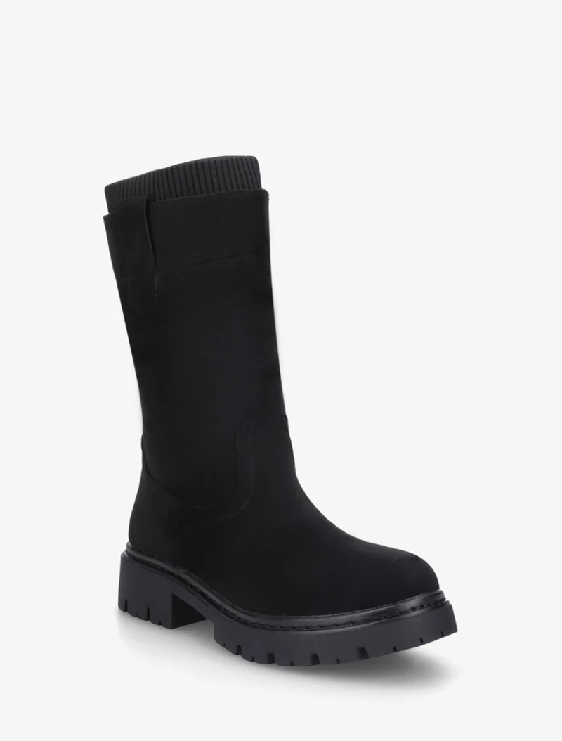 Bottines montantes bi-matière - Noir