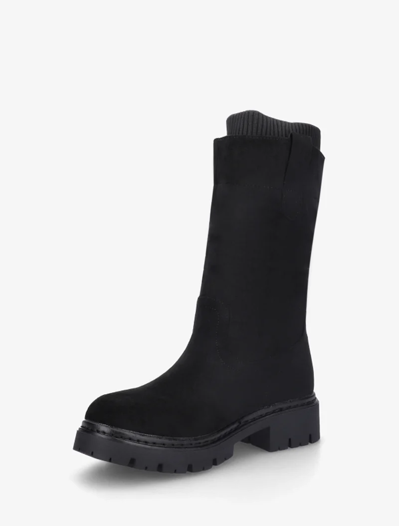 Bottines montantes bi-matière - Noir