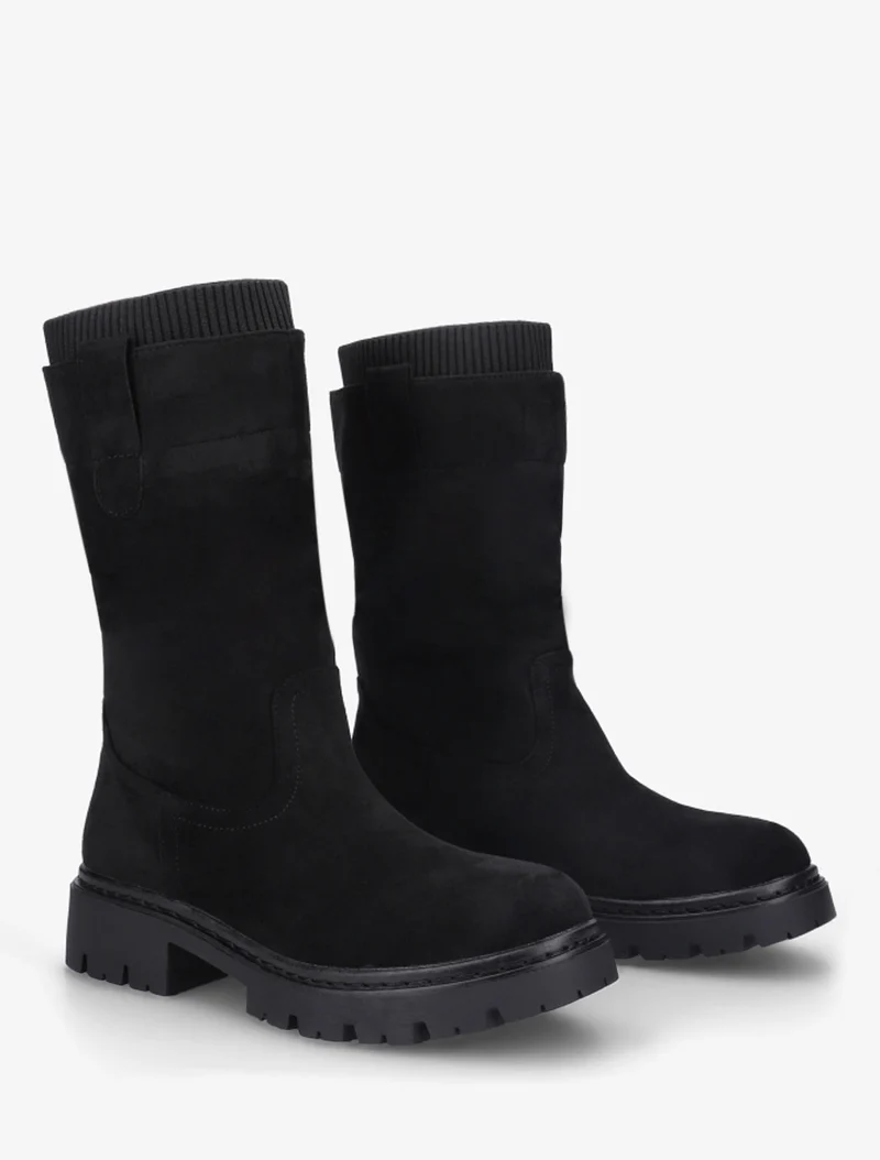 Bottines montantes bi-matière - Noir