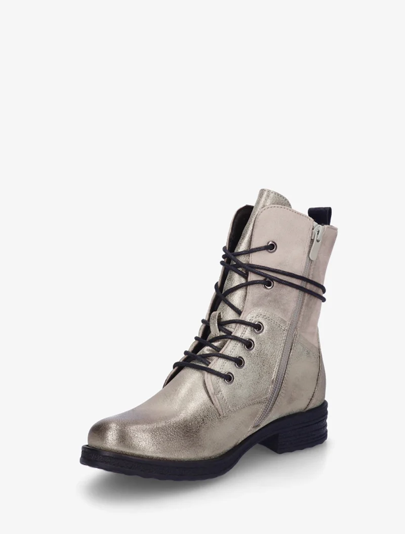 Bottines bi-matière à contrefort imprimé croco - Beige