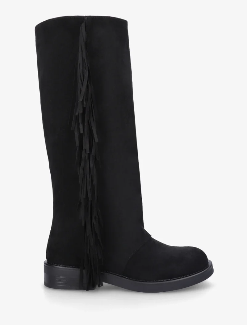 Bottes à franges en suédine - Noir