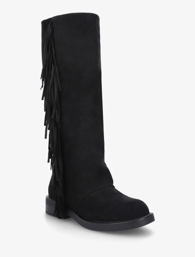 Bottes à franges en suédine - Noir
