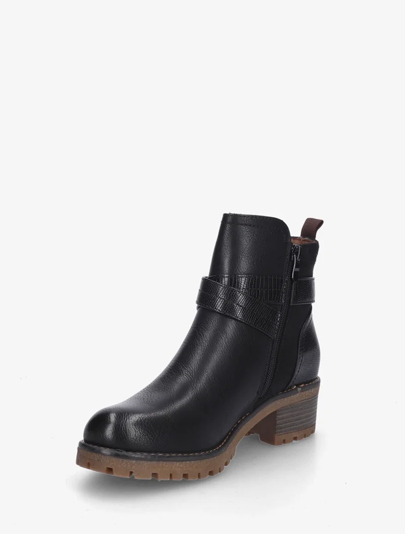 Bottines bi-matière à double sangles - Noir