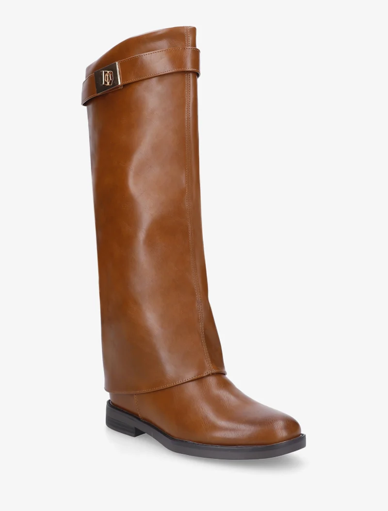 Bottes plates en simili - Camel