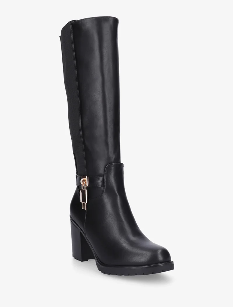 Bottes élastiquées à cadenas décoratif - Noir
