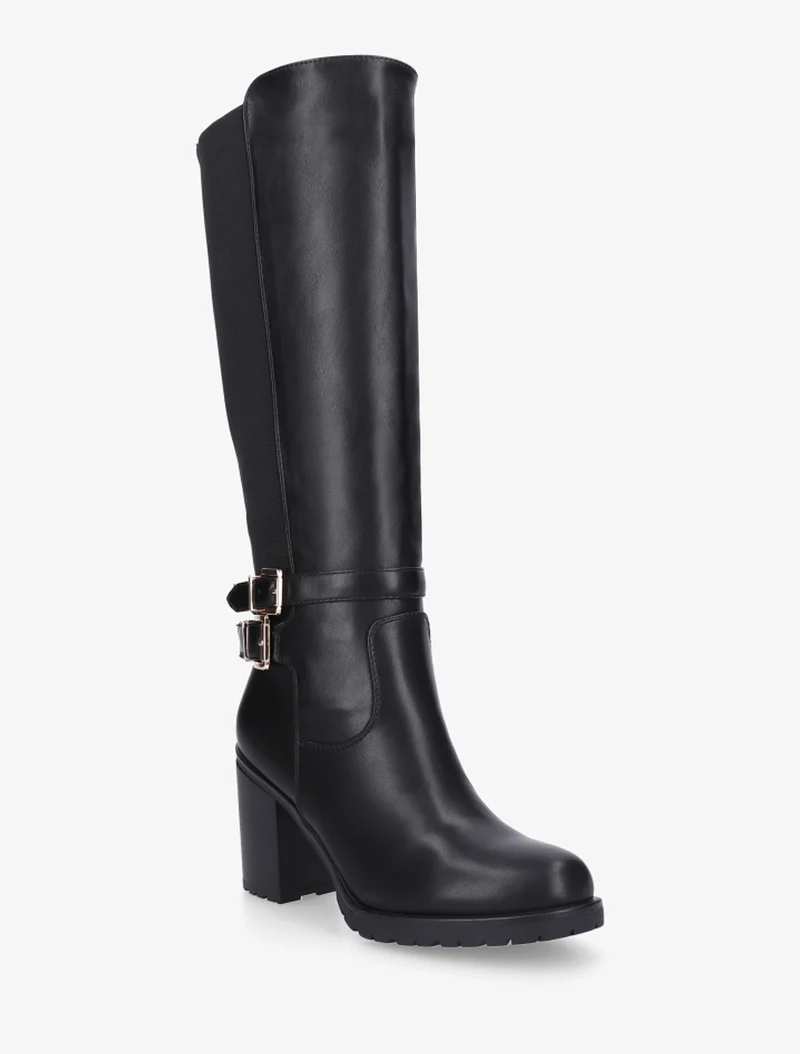 Bottes en simili à double sangles - Noir