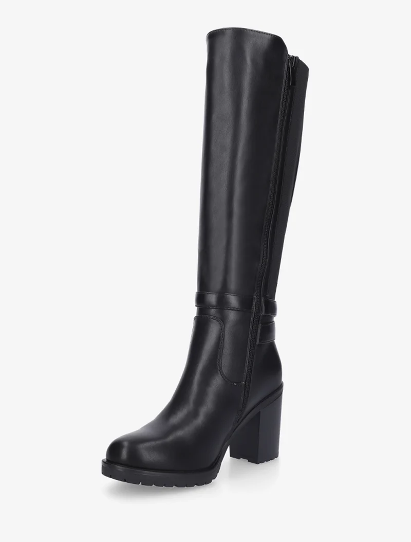 Bottes en simili à double sangles - Noir