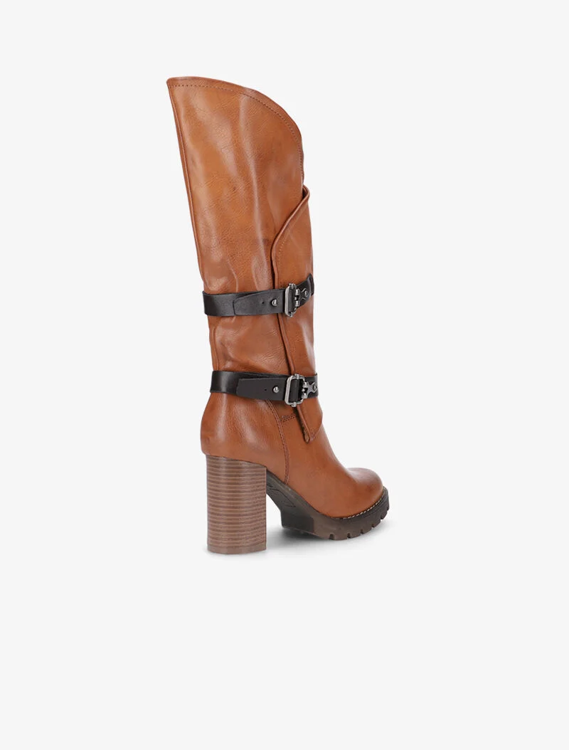 Bottes à revers asymétrique - camel