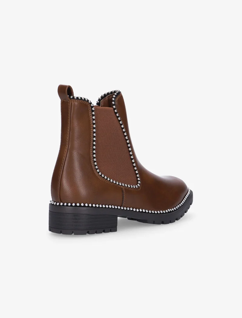 Chelsea boots casual à billes - marron