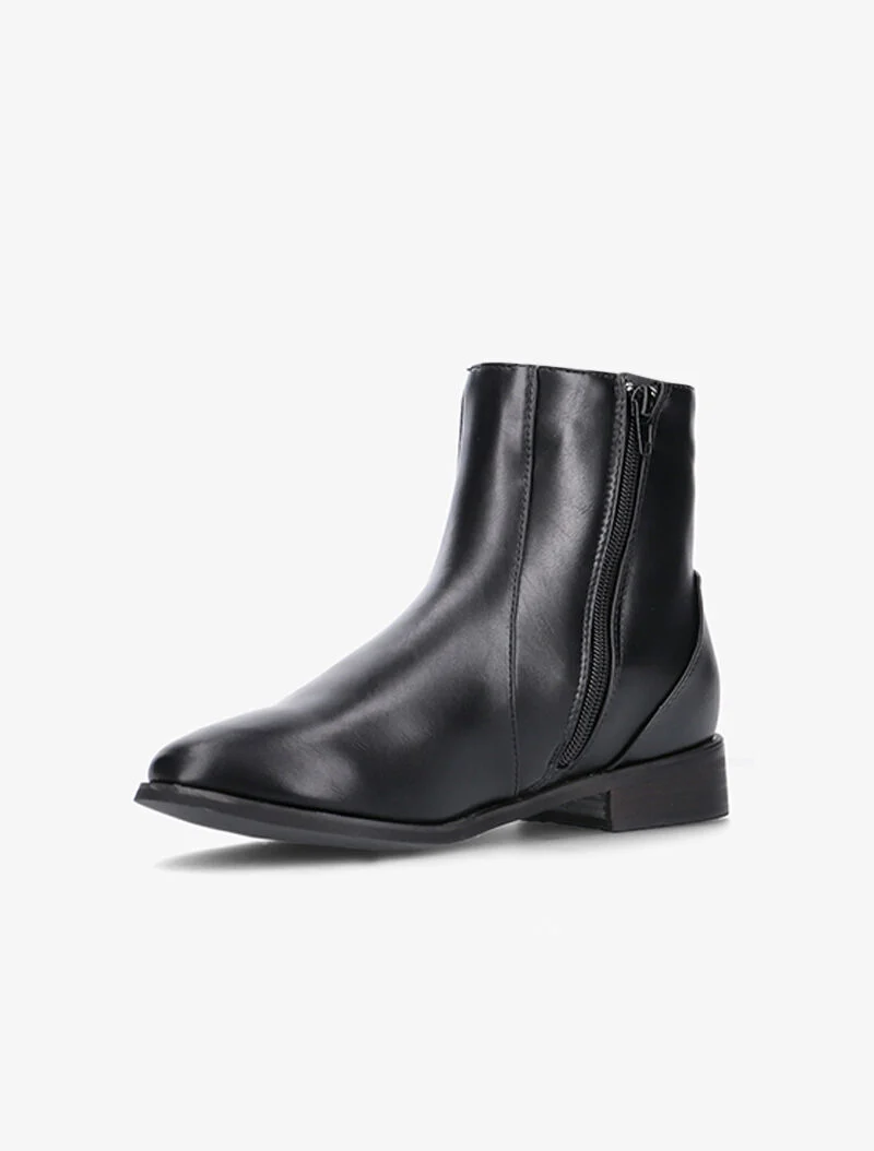 Boots en simili à zip ondulé - noir