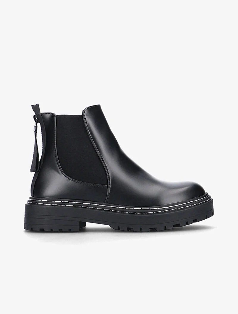 Chelsea boots à large semelle - noir