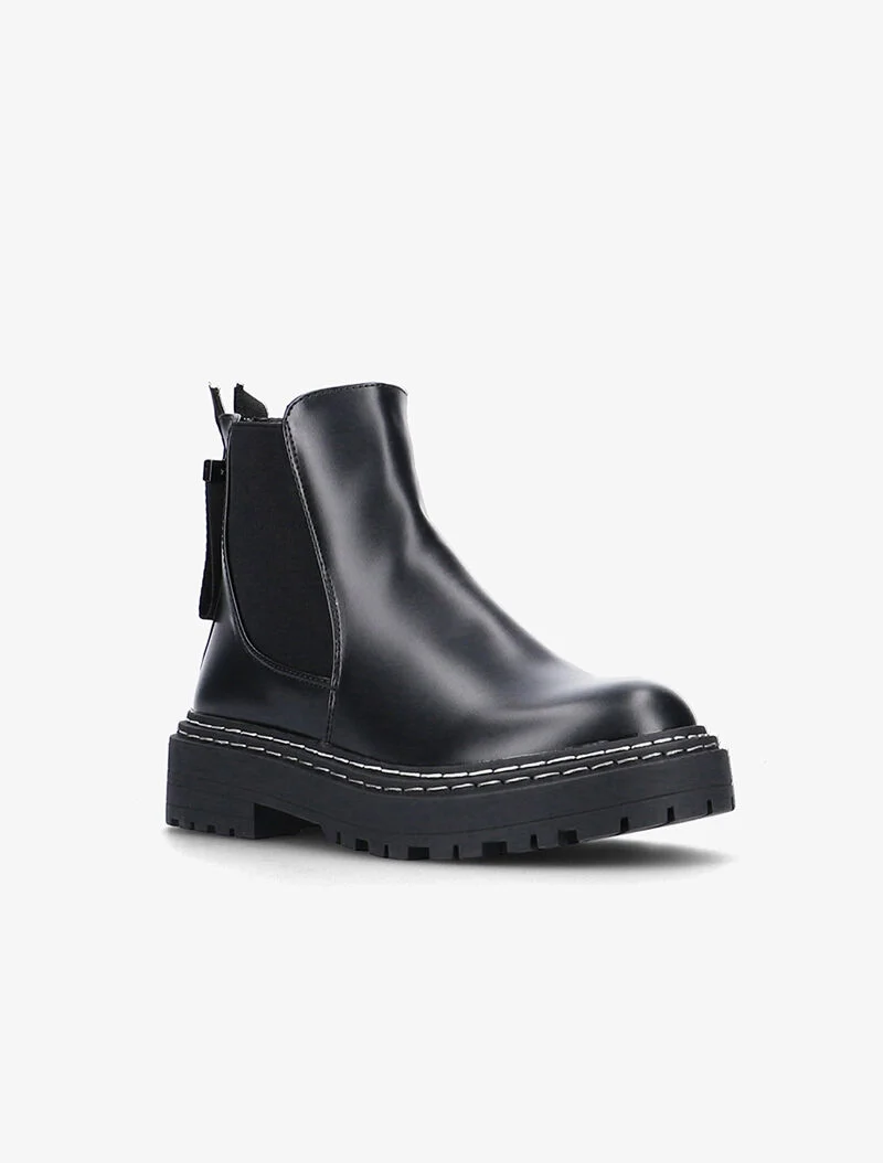 Chelsea boots à large semelle - noir