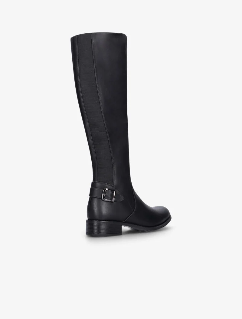 Bottes style cavalière à bandes stretch - noir