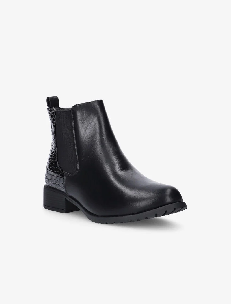 Bottines à contrefort écailles - noir