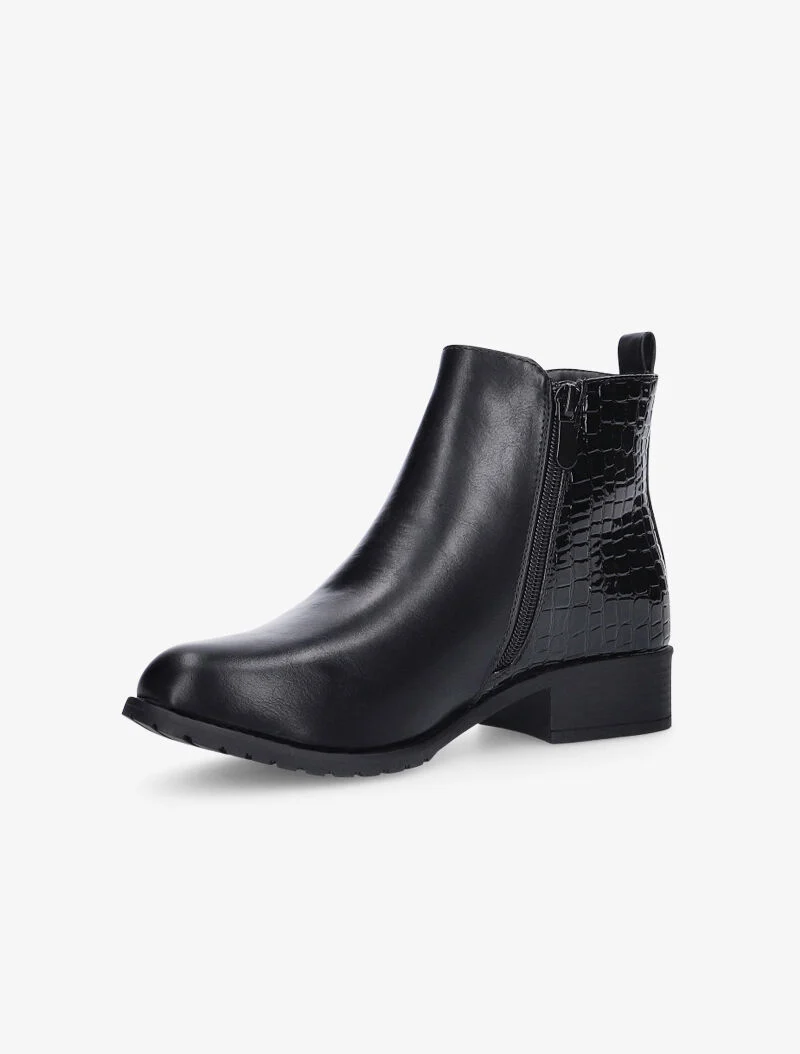 Bottines à contrefort écailles - noir