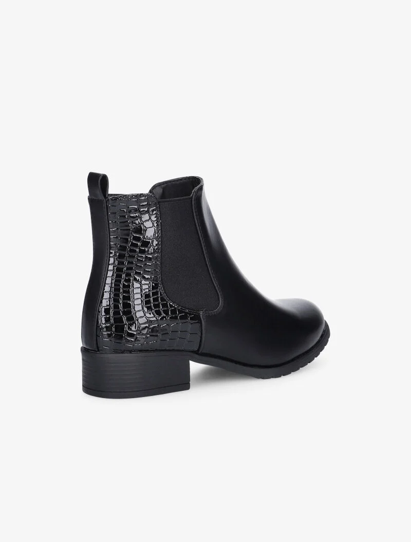 Bottines à contrefort écailles - noir