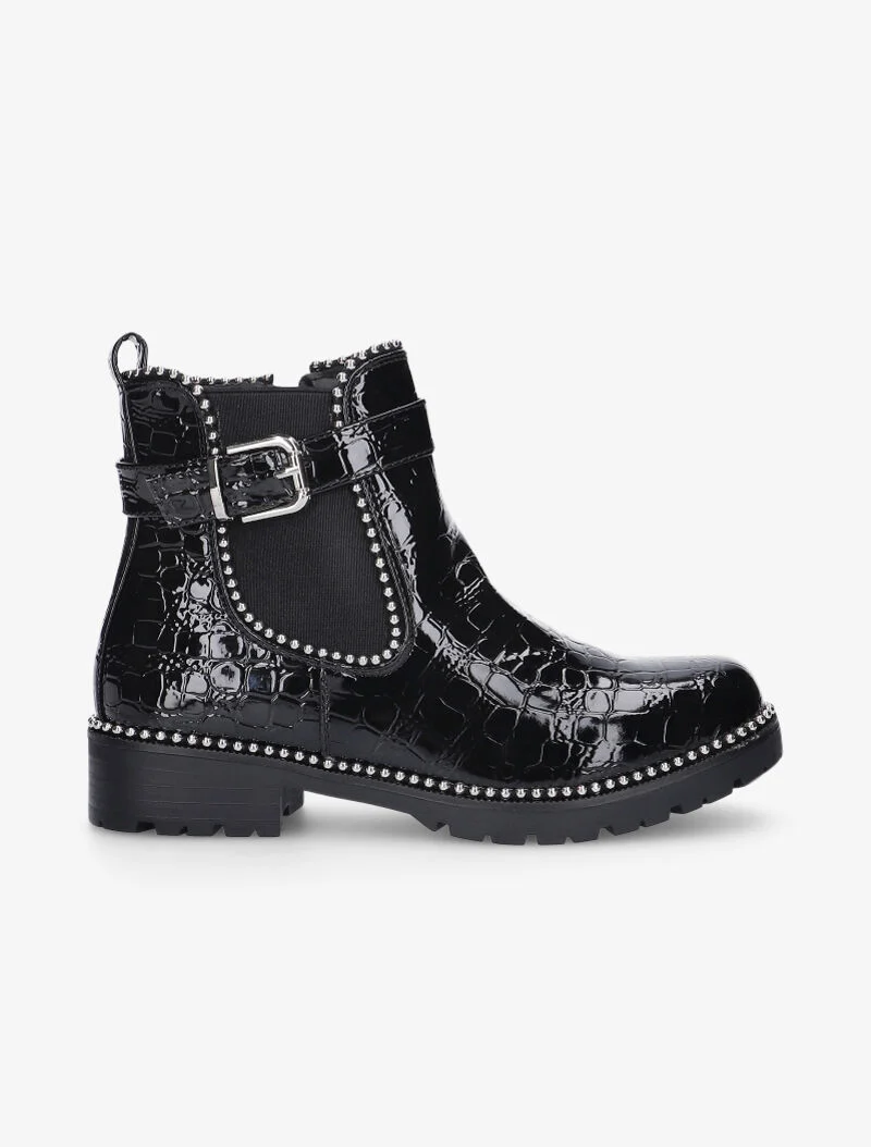 Bottines texturées à billes - noir
