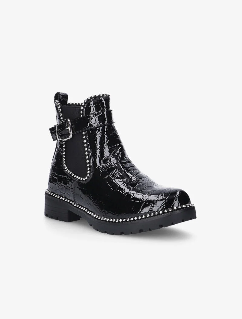 Bottines texturées à billes - noir