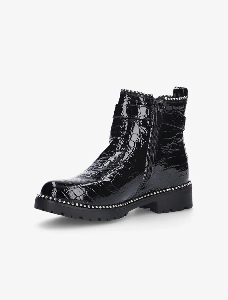 Bottines texturées à billes - noir