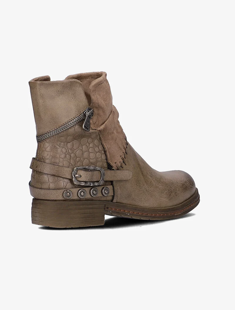 Boots rock à zips et texturées - taupe