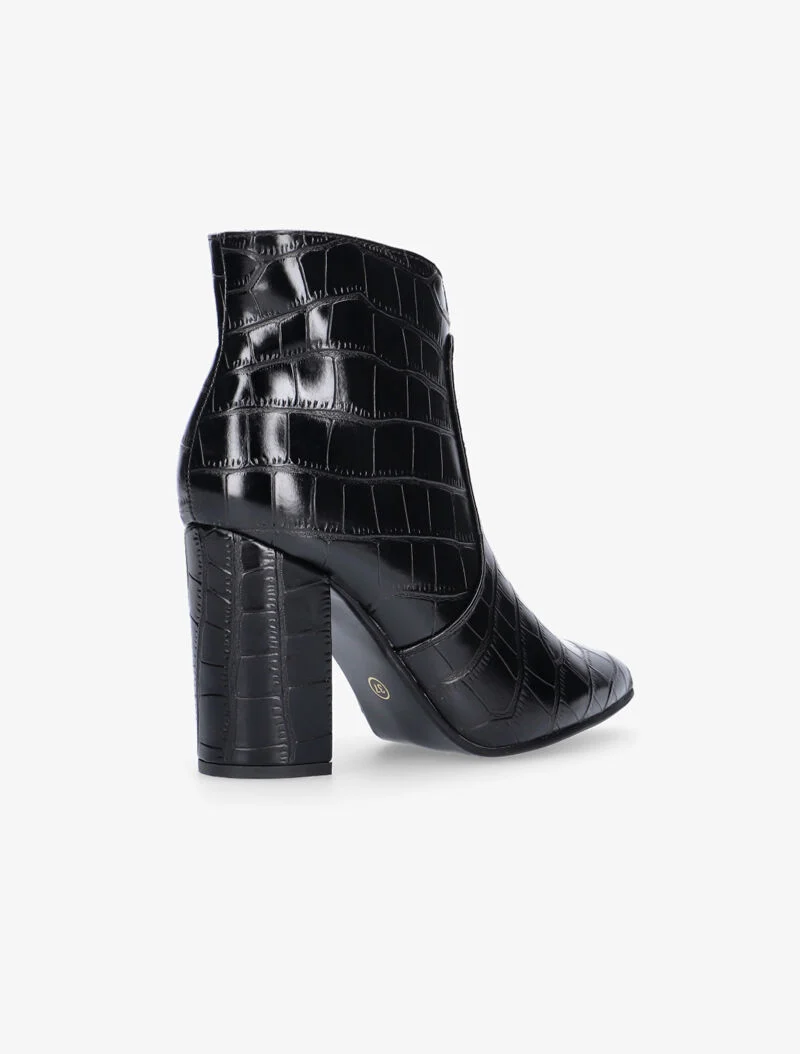 Bottines croco fendues - noir