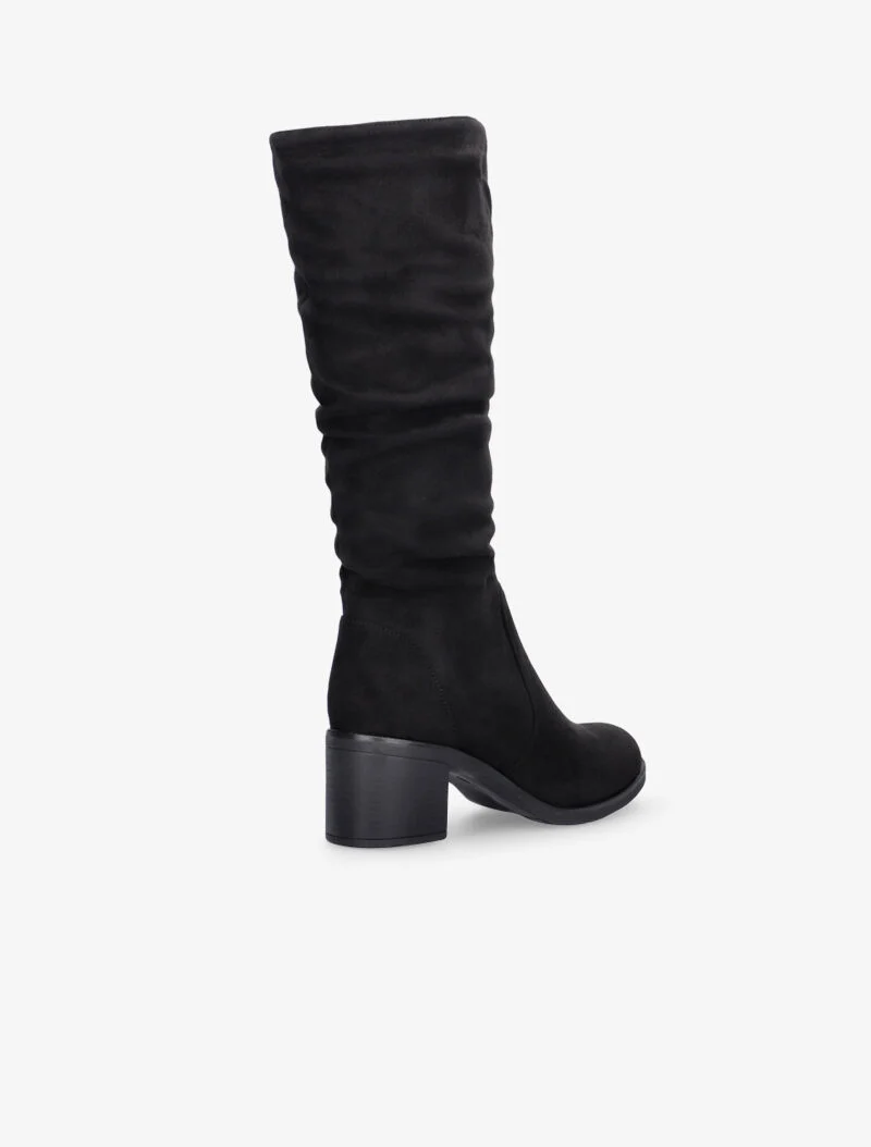 Bottes plissées à petit talon - noir