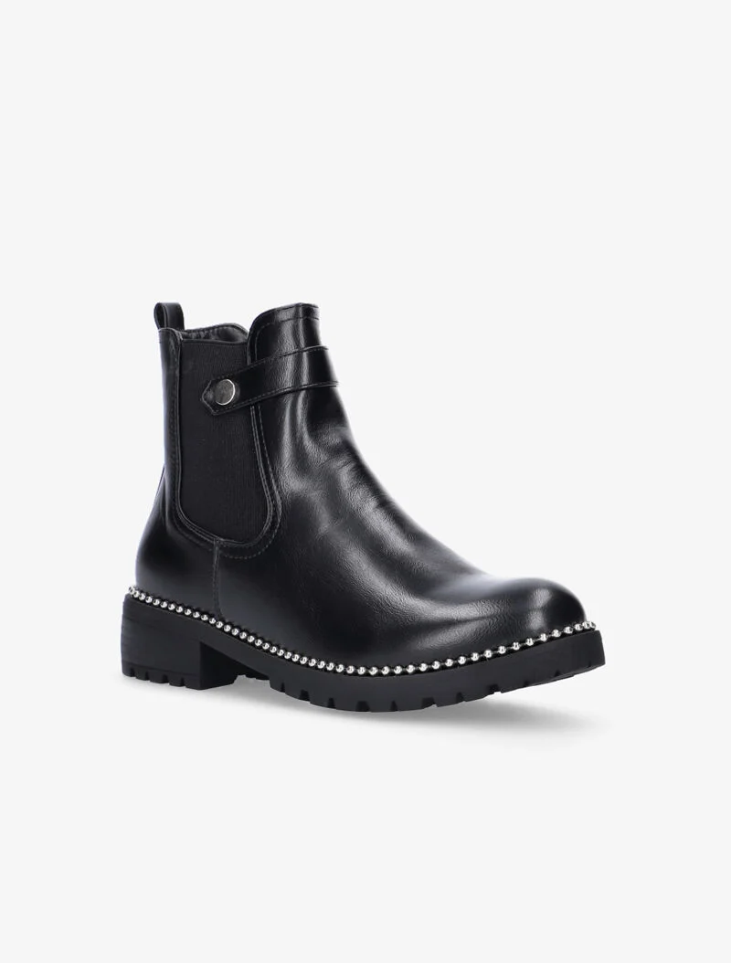 Chelsea boots officier à billes - noir