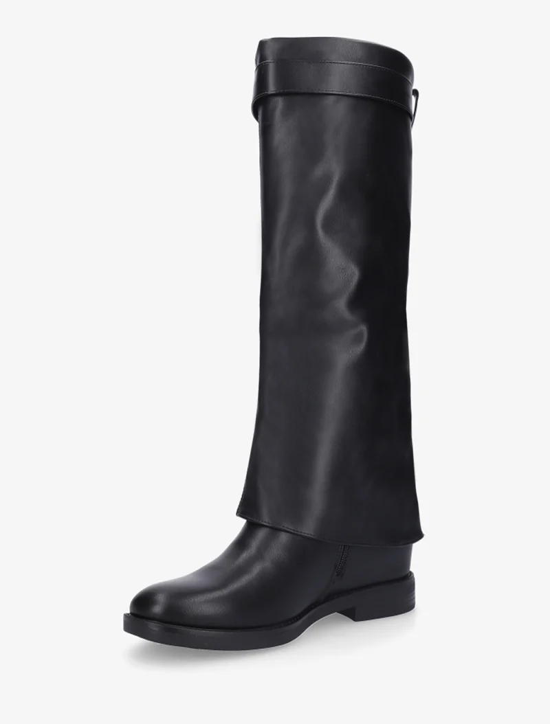 Bottes plates en simili - Noir