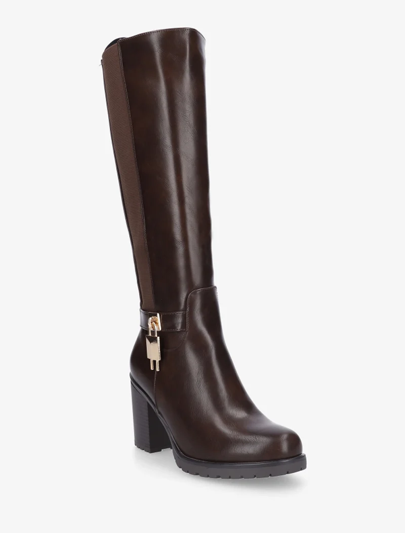Bottes élastiquées à cadenas décoratif - Marron