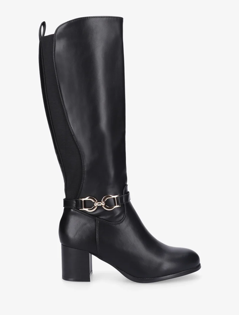 Bottes en simili à boucle décorative - Noir